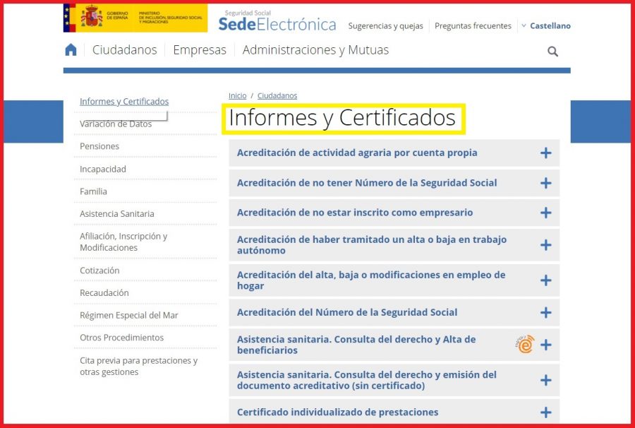 Certificado Digital de la Seguridad Social